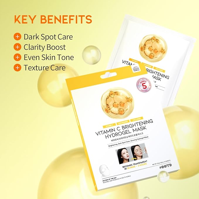 #OOTD Vitamin C Collagen Glutathione Hydrating & Firming Hydrogel Sheet Mask - Radiant Glow Gel Mask and Dull Skin (5pcs)-Velvo Beauty