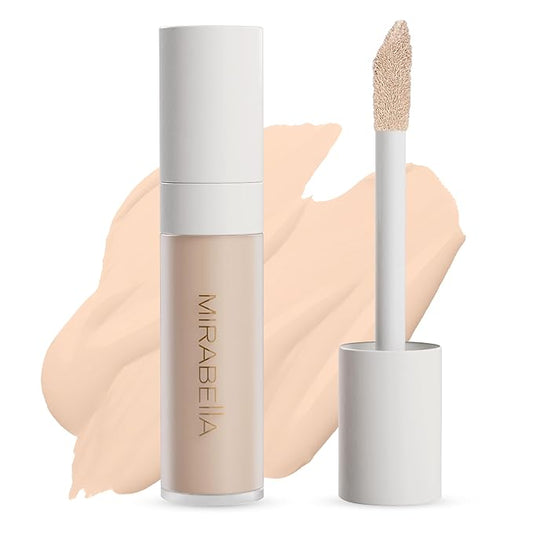 Mirabella Invincible For All Perfecting Under Eye Concealer Full Coverage - Hydrating Makeup Concealer for Dark Circles, Fine Lines & Wrinkles w/Hyaluronic Acid - Porcelain P10-Velvo Beauty