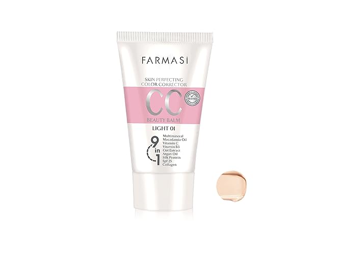 FARMASi CC Color Control Cream, Natural and Flawless Finish, Enriched Formula with Multimineral & Spf 25+, All-Day Hold, All Skin Types, 1.7 fl. oz, Light-Velvo Beauty