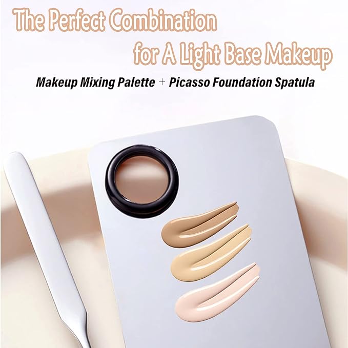 Korean Makeup Spatula, Picasso Makeup Spatula Korean, Foundation Spatula Korean, Professional Korean Spatula and Makeup Mixing Palette (Rectangle)-Velvo Beauty