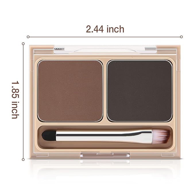 Boobeen 2-Color Eyebrow Palette, Brow Powder Makeup for Sculpting and Defining Brow, Eye Contour Kit with Brush Applicator-Velvo Beauty