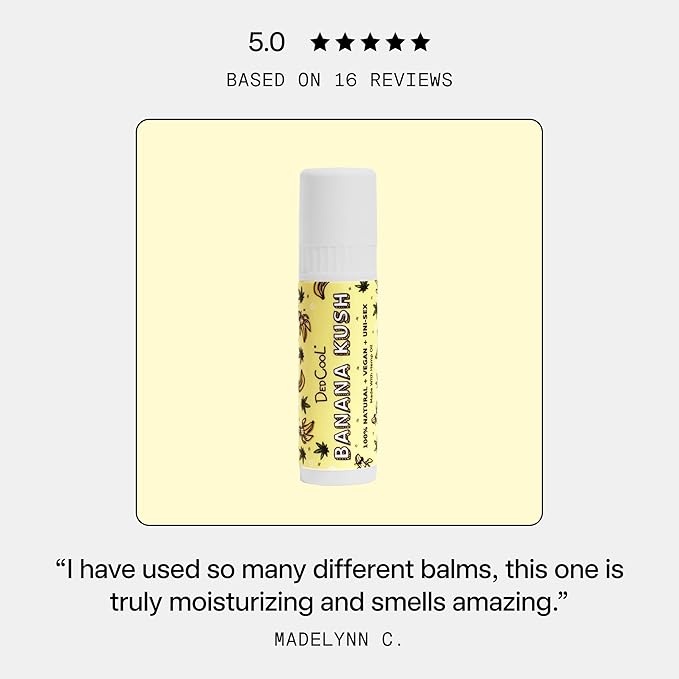 DedCool Lip Balm Stick (Banana Kush) Jumbo, Vegan, Flavored, Coconut Oil Lip Balm, Long Lasting, Moisturization, Hydrates Dry & Chapped Lips, Vegan, Natural, Clean, Non-Toxic, Fragrance For All-Velvo Beauty