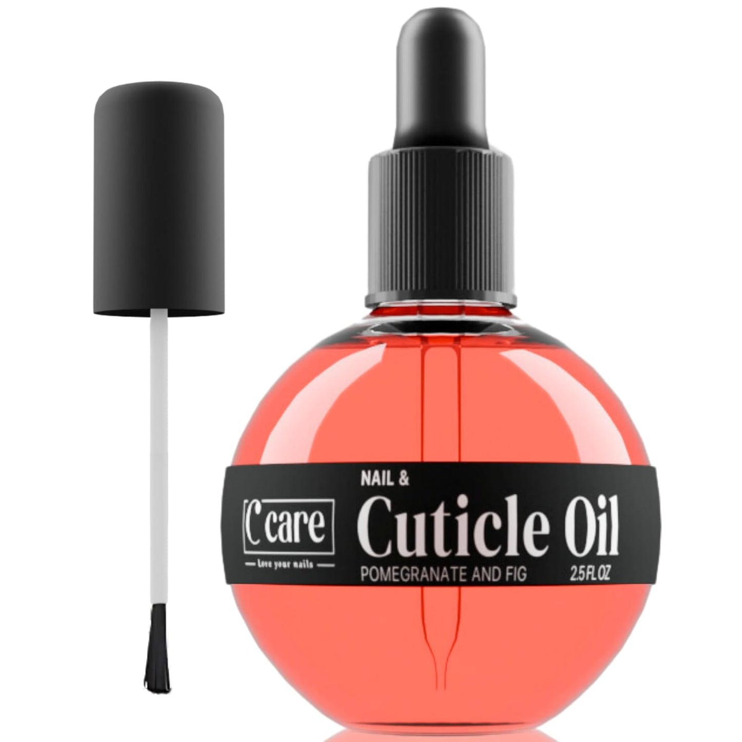 C CARE Pomegranate and Fig Cuticle Oil For Nails - Repairs Cuticles Overnight - Moisturizes and Strengthens Nails and Cuticles - Dropper & Brush included - 2.5oz-Velvo Beauty