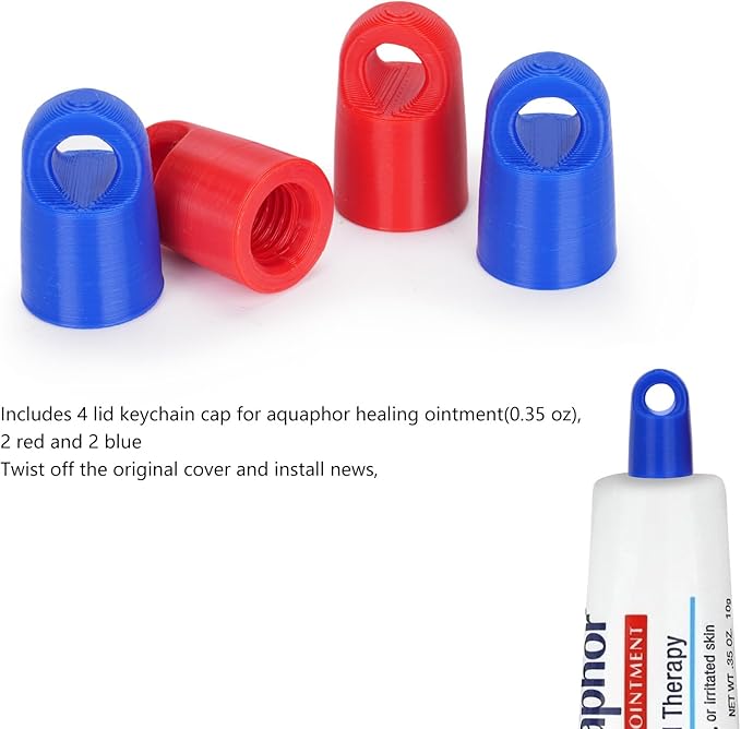 Keychain Cap For Aquaphor Healing Ointment 0.35 Ounce Tubes,4 Pack Portable Lid Cap Suitable For Travel And Outings-Velvo Beauty