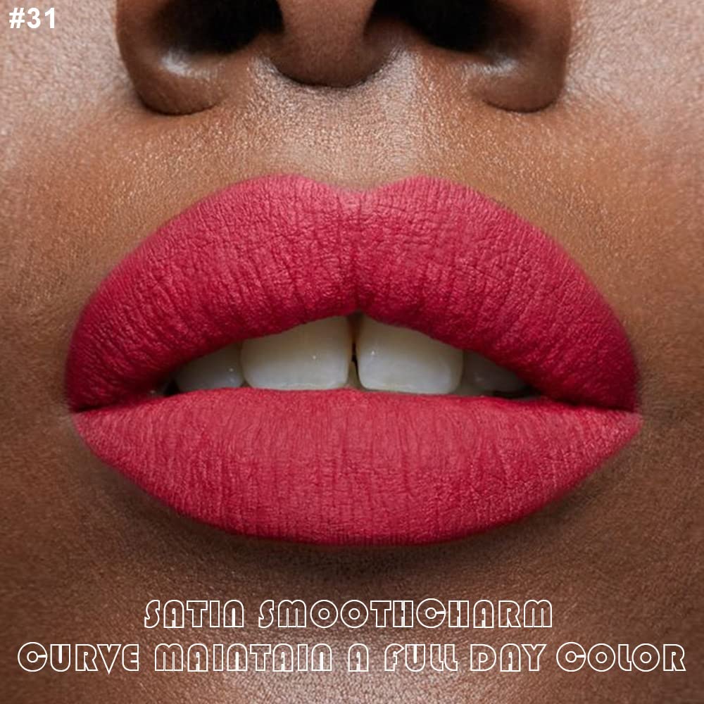 evpct 2Pcs Rose Red Pink Mauve Neutral Color Lip Liner and Matte Lipstick Makeup Sets Vegan Lipstick Lip Liner and Gloss Set Lip Stain Long Lasting Waterproof 24 31#-Velvo Beauty