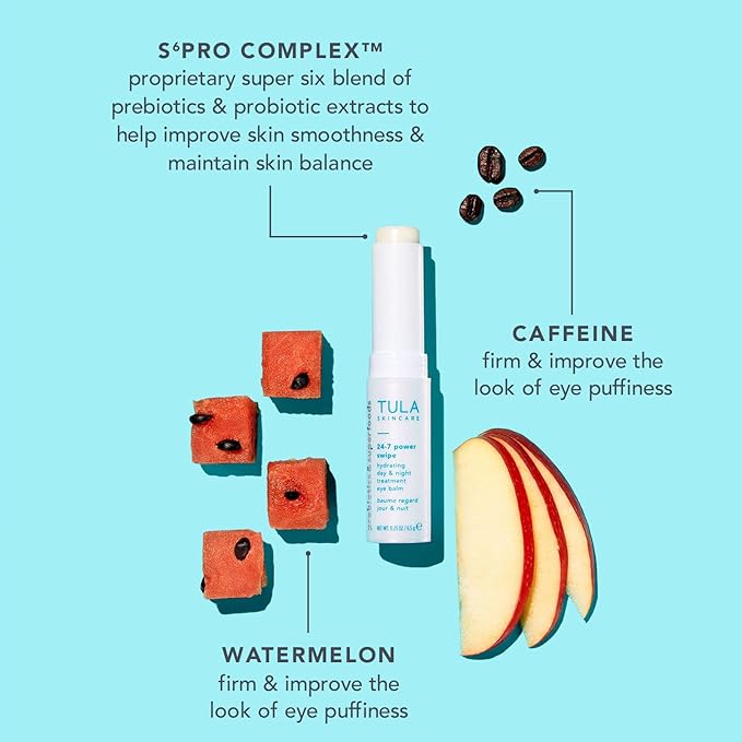 TULA 24-7 Power Swipe Hydrating Eye Balm | Dark Circle Treatment, Instant Brightening, Portable | 0.23oz-Velvo Beauty