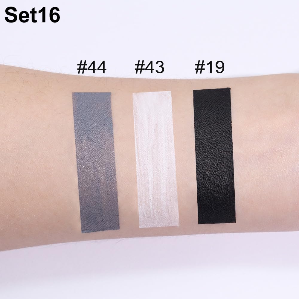 evpct 3Pcs Dark Black Grey Gray White Matte Liquid Lipstick Lip Stain Sets for Women Matte+Lipstick Long Lasting Permanent 24 hr Hours Magic Lipstick 24 Hours original Waterproof 16#-Velvo Beauty