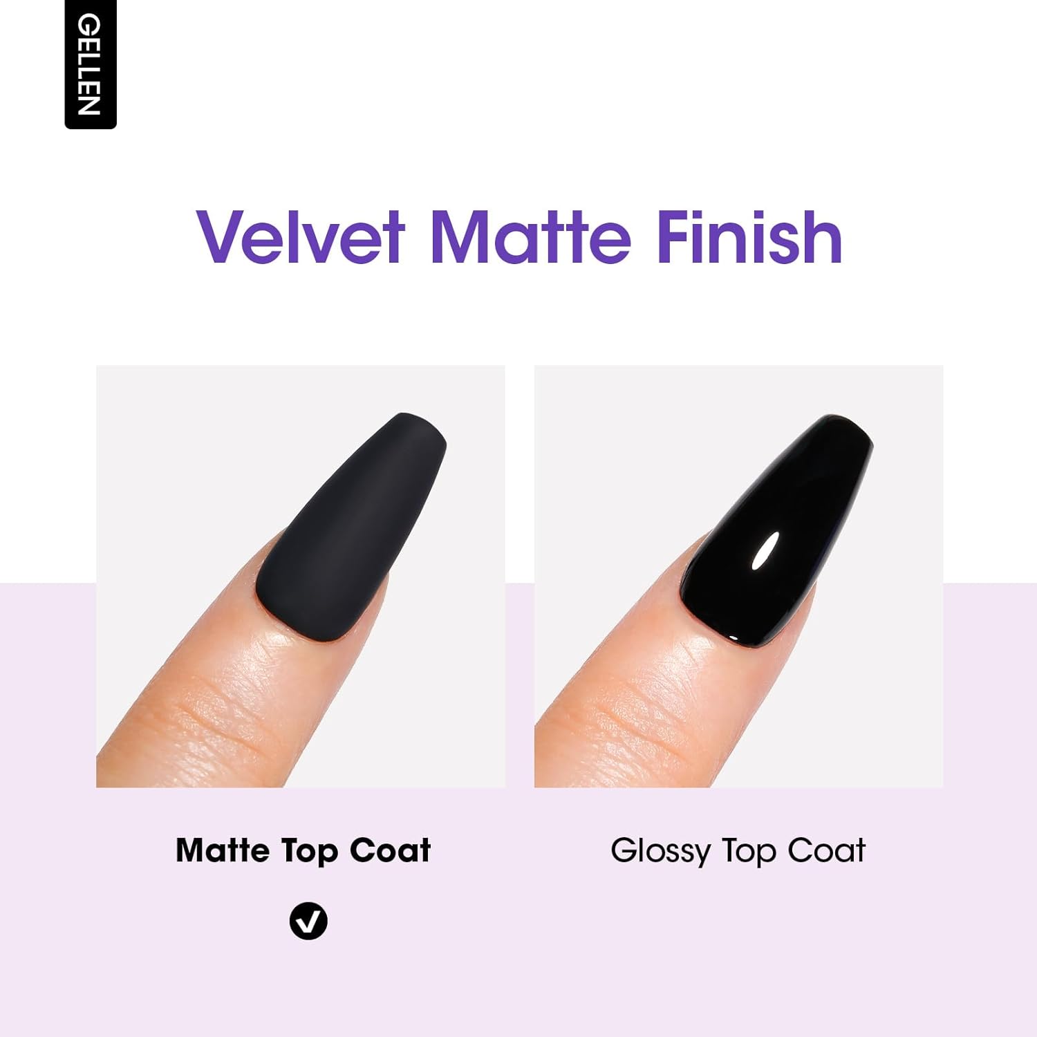 GELLEN Matte Top Coat Gel Nail Polish, 18ml Matte No Wipe Top Coat Soak Off Nail Lamp Gel, Seals in Color, Prevent Scratches or Chipping, Long Lasting DIY Home Nail Salon-Velvo Beauty