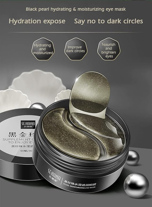 Senana MarinaUnder Eye Masks, Eye Lines And Moisturizing Eye Patches, Moisturizing, Nourishing, Improving Eye Bags, Dark Eye Circles, Under Eye Gel Pads with Collagen Hyaluronic Acid (60 Pieces) (PEARL MOISTURIZING Collagen)-Velvo Beauty