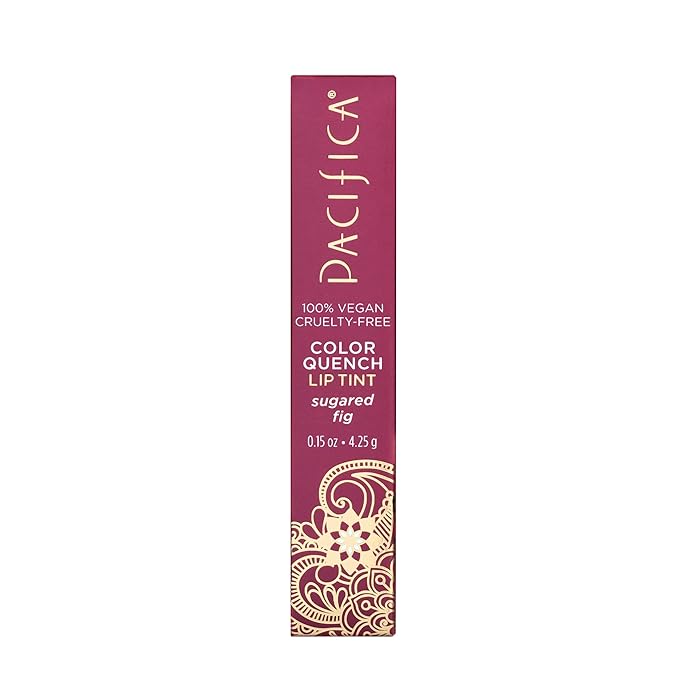 Pacifica Beauty Color Quench Tinted Lip Balm, Sugared Fig, Makeup, Sheer Lip Color, Coconut Oil, Cocoa Butter, Vitamin E, Moisturizing, Hydrating, Lip Tint, Lip Care, Vegan, 0.15 oz (1 Count)-Velvo Beauty
