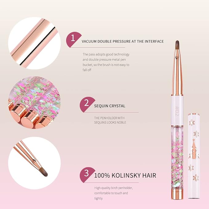 Acrylic Nail Brush Size 2,KEMEISI 100% Pure Kolinsky Nail Art Brushes Sturdy Handle Oval Shaped Acrylic Powder Nail Design Tools for Professional Manicure DIY Home Salon (White)-Velvo Beauty