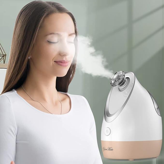 YourMate Facial Steamer Nano Ionic Face Steamer, Adjustable Nozzle with Aromatherapy Warm Mist for Sinuses Moisturizing Unclogs Pores, Facial Vaporizador-Velvo Beauty