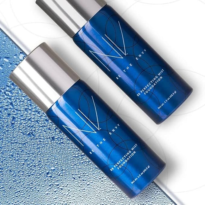 NV BB Perfecting Mist Foundation Buildable Coverage Professional Airbrush Makeup with Plant-based Stem Cell Polypeptides, Vitamins A, D, E and Aloe, 1.5 ounces, Warm Sand-Velvo Beauty