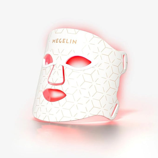 7 Colors Led Light Therapy Facial Mask, Face Light Therapy Mask for Face, Reduce Wrinkles Smooth Skin, Infrared Light Skin Rejuvenation(White)-Velvo Beauty
