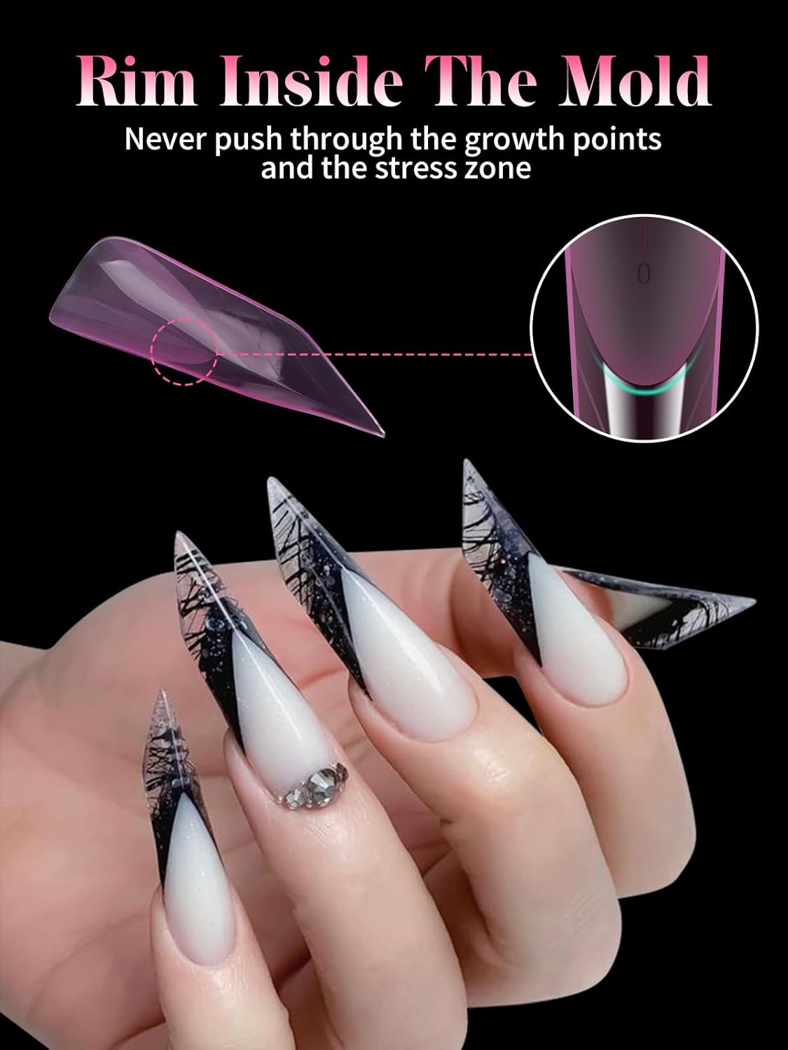 EBANKU Dual Nail Forms for Poly Extension Gel, 96 PCS Pink Nail Molds Reusable Nail Extension Forms for Builder Gel Manicure Design Salon DIY-12 Sizes-Velvo Beauty