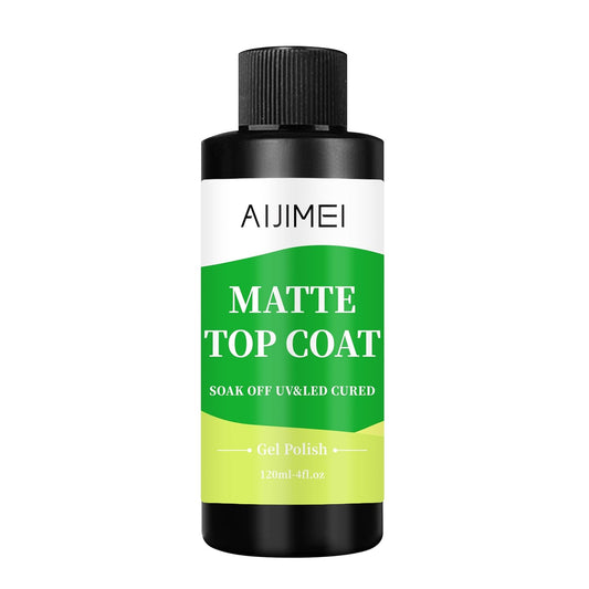 AIJIMEI Elegant Satin Matte Top Coat for Nails Finish Nail Polish Matte Nail Top Coat, Long-Lasting Nail Polish Matte Top Coat & Quick-DryTop Coat Satin Matte TopCoat 4 Fl Oz-Velvo Beauty
