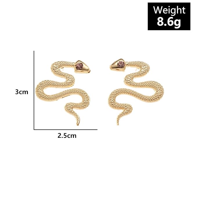 Vintage Snake Stud Earrings Gold Snake Drop Earrings Gothic Serpent Earrings Punk Viper Cobra Earrings Jewelry for Women and Girls-Velvo Beauty