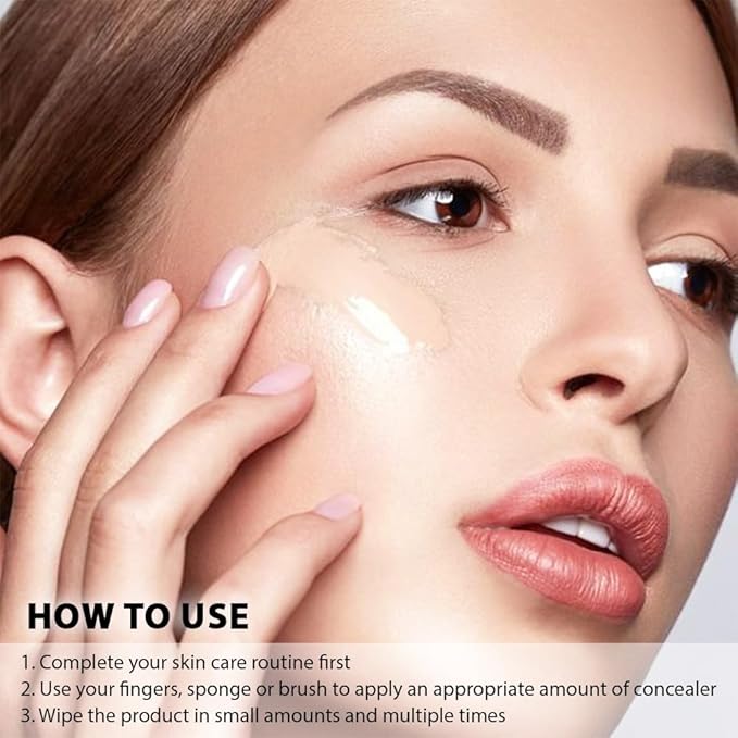 Pro Under Eye Full Coverage Liquid Concealer to Cover Dark Circles, Scars,Redness,Spots,Fine Lines,Corrector Anti-Aging Natural Finish, Moistening Smooth Cream,Waterproof 0.4 * 2 fl oz-Light+Medium-Velvo Beauty