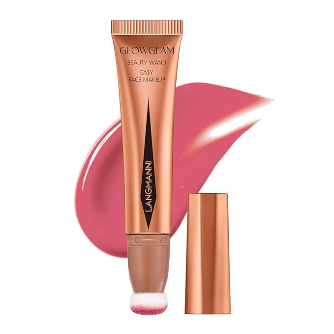 LANGMANNI Liquid Contour Beauty Wand, Face Concealer Contouring,Highlighter,Blusher Stick with Big Cushion Applicator.Cream Contour Stick For Finish Face Contour Makeup. (#03 Blush Pen)-Velvo Beauty