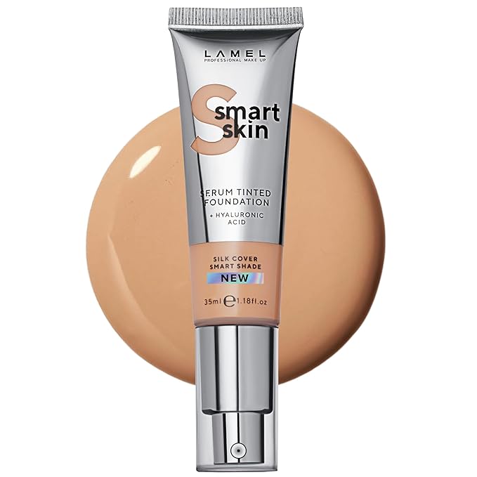 Lamel- Smart Skin Serum Tinted Foundation - 405 Latte | Smoothens skin | Weightless texture| Blurs pores | All-day wear | 35ml-Velvo Beauty