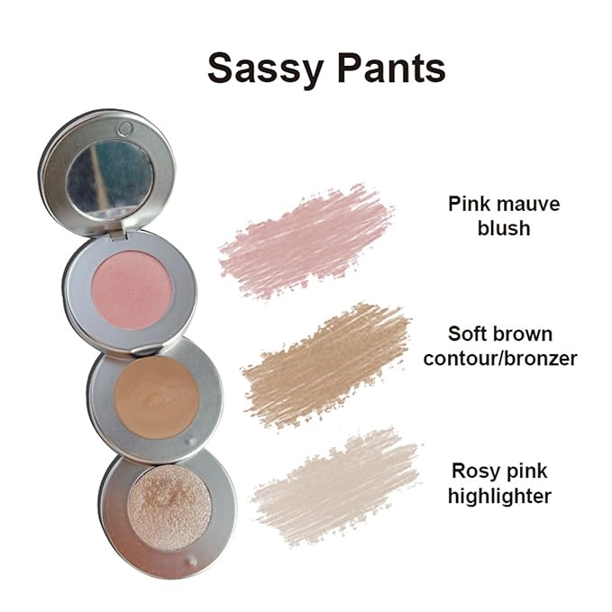 Blush Contour and Highlighter Palette, 3 in 1 Face Contouring, Pink Blusher for Cheeks and Natural Glitter Highlighter Powder Makeup Palet with Brush and small Mirror, Compact Stackable-Velvo Beauty