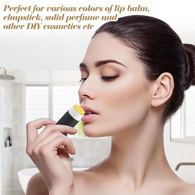 10 Pcs 25g Paperboard Lip Balm Tubes Refillable Krafts Paper Lipstick Tube Round Cardboard Empty Lip Gloss Container Holder Tubes for DIY Chapstick Salve Cosmetic Lotion Solid Perfume - Black-Velvo Beauty