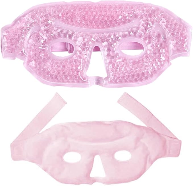 Reusable Gel Eye Mask, Cooling Eye Mask Reusable Small Ice Pack Under Eye Patches, Eye Hot Cold Treatment Pack for Redness, Pain Relief and Eye Relax, Pink,1 Pack-Velvo Beauty