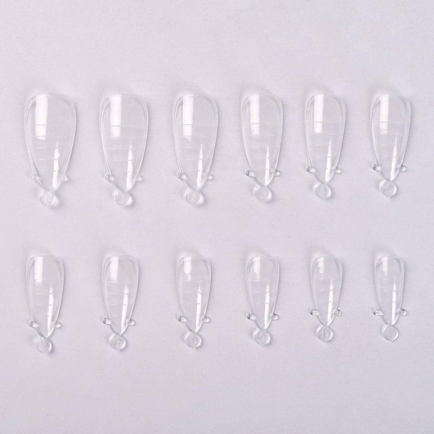 KADS 120PCS Clear Full Cover Dual Nail System Form UV Gel Acrylic Nail Art Mold Artificial Nail Tips with Scale for Extension (MODEL 8)-Velvo Beauty