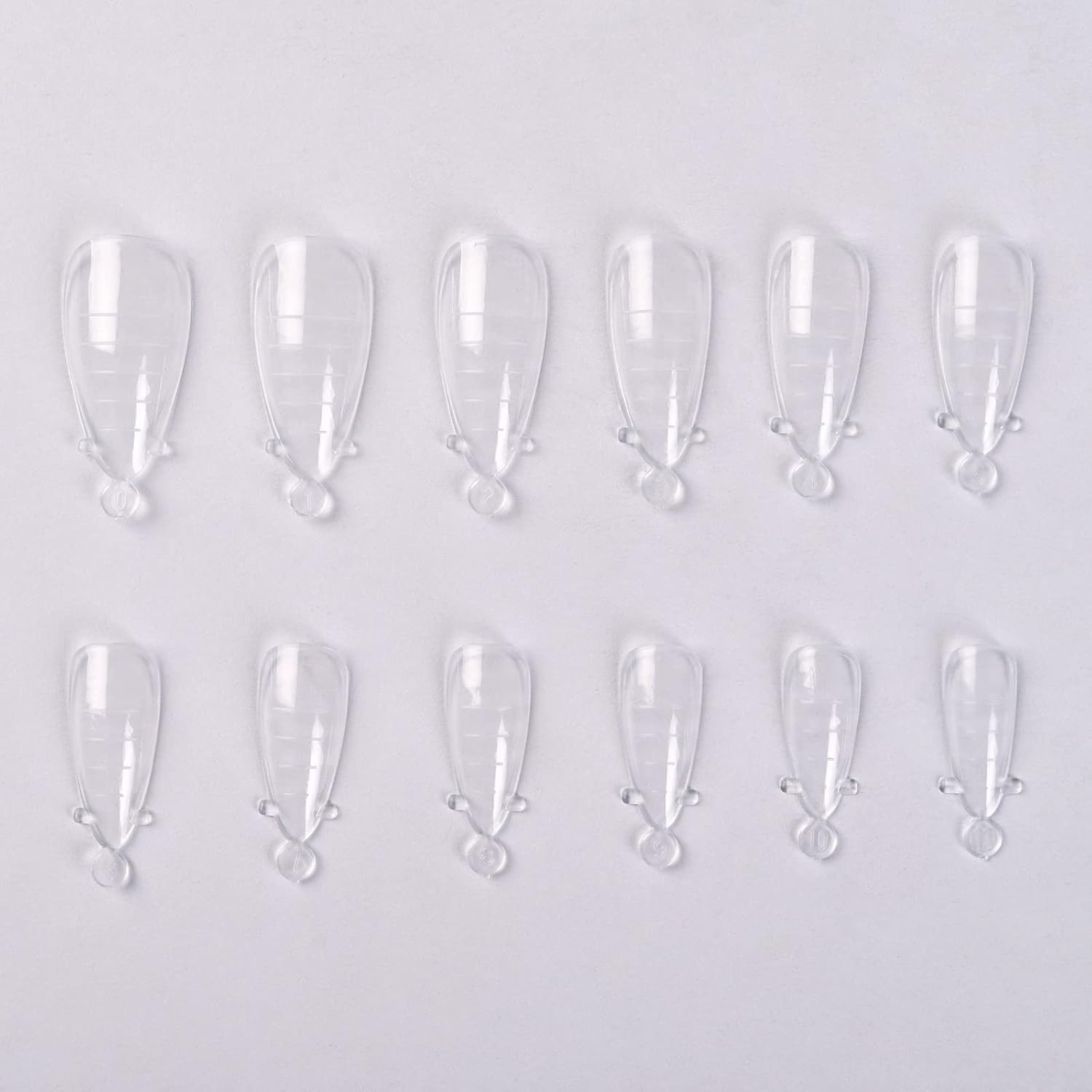 KADS 120PCS Clear Full Cover Dual Nail System Form UV Gel Acrylic Nail Art Mold Artificial Nail Tips with Scale for Extension (MODEL 8)-Velvo Beauty