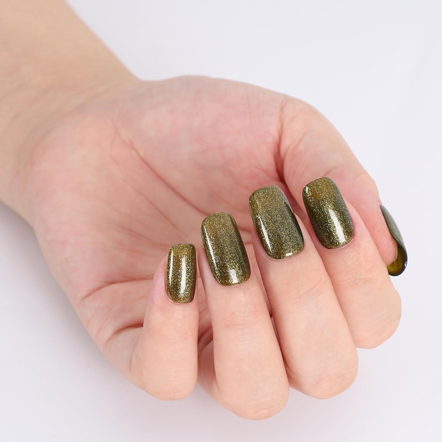 Olive Green Color Glitter Gel Nail Polish,15ml UV/LED Soak Off Sparkly Shimmer Green Gel Polish for Manicure Salon or DIY Nail Art at Home,All Seasion Color Gel - GP0114-Velvo Beauty