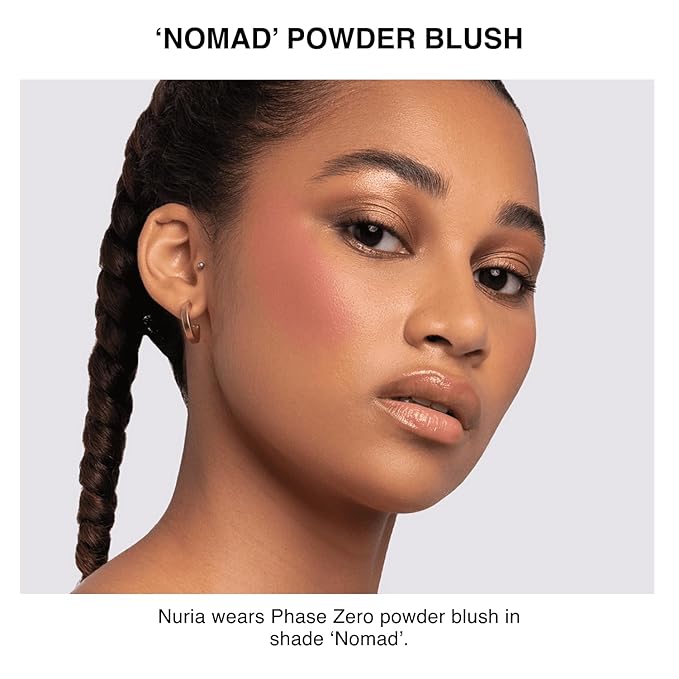 Makeup Powder Blusher - "Nomad" - 4g / 0.141 oz - Full Coverage, Natural Blush - Soft, Buildable Pink, Coral, Peach & Golden Hues - Matte & Shimmering Shades Gives Cheeks a Radiant Glow-Velvo Beauty
