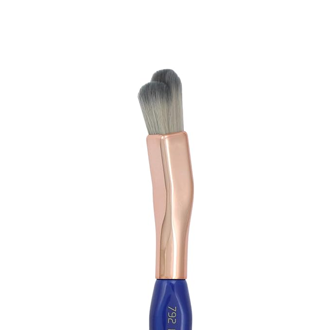 Bdellium Tools Professional Makeup Brush - Golden Triangle 792 Eye Double Dome Blender - With All Vegan and Soft Synthetic Fibers, For Effortless Application and Blending (Blue, 1pc)-Velvo Beauty