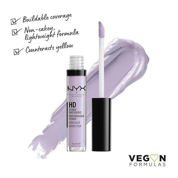 NYX PROFESSIONAL MAKEUP HD Studio Photogenic Concealer Wand, Medium Coverage - Lavender-Velvo Beauty