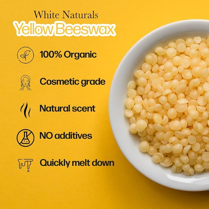 Yellow Beeswax Pellets 1lb (16oz), Pure, Natural, Cosmetic Grade, Organic, Bees Wax Pastilles, Triple Filtered, Great For Candle Making, Soap, Food Wrap, DIY Lip Balms, Lotions-Velvo Beauty