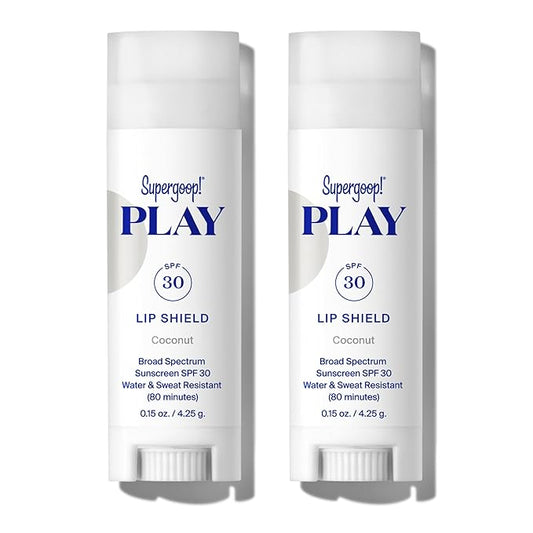 Supergoop! PLAY Lip Shield SPF 30 with Coconut - Pack of 2 - Moisturizing Lip Treatment For Dry Cracked Lips - Clean Ingredients & Broad Spectrum UV Protection-Velvo Beauty