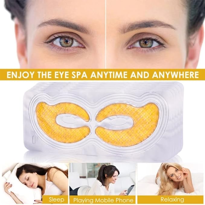Gold Hydrogel Eye Mask Collagen Crystal Eye Mask Patches Anti-Aging Under Eye Pads - Reduce Wrinkles,Puffy Eyes,Dark Circles,Eye Bags - Moisturizer Eye Contour Mask, Improve Skin Elasticity | 5 Pairs-Velvo Beauty