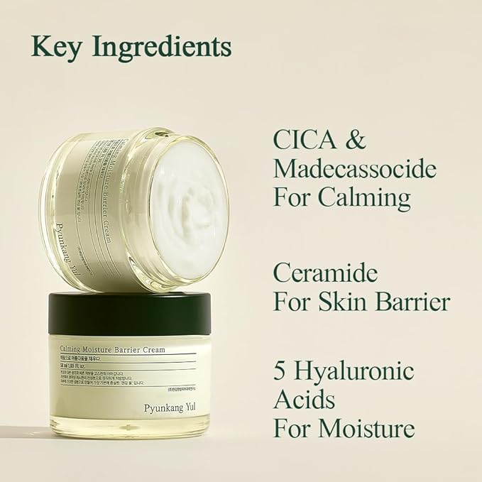 Pyunkang Yul PKY Calming Moisture Barrier Cream Instantly Soothes Sensitive Skin, Hyaluronic Acid & Ceramide for Hydration, Vegan, Korean Skincare (1.69 Fl. Oz, 50ml)-Velvo Beauty