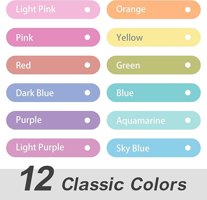 Aesthetic Highlighters Assorted Colors 12 Pack Dual Tip Highlighter Markers No Bleed Perfect for Bible and Bullet Journaling-Velvo Beauty