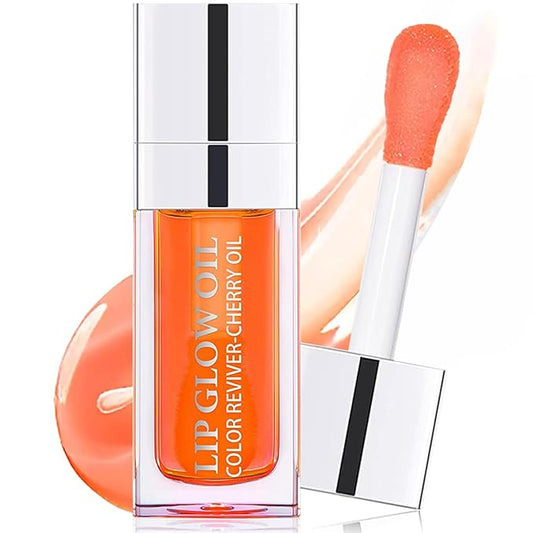 Plumping Lip Oil, Moisturizing Lip Glow Oil, Long Lasting Nourishing Lip Gloss Lip Balm, Non-sticky Transparent Toot Lip Oil Tinted for Lip Care and Dry Lip - Coral-Velvo Beauty