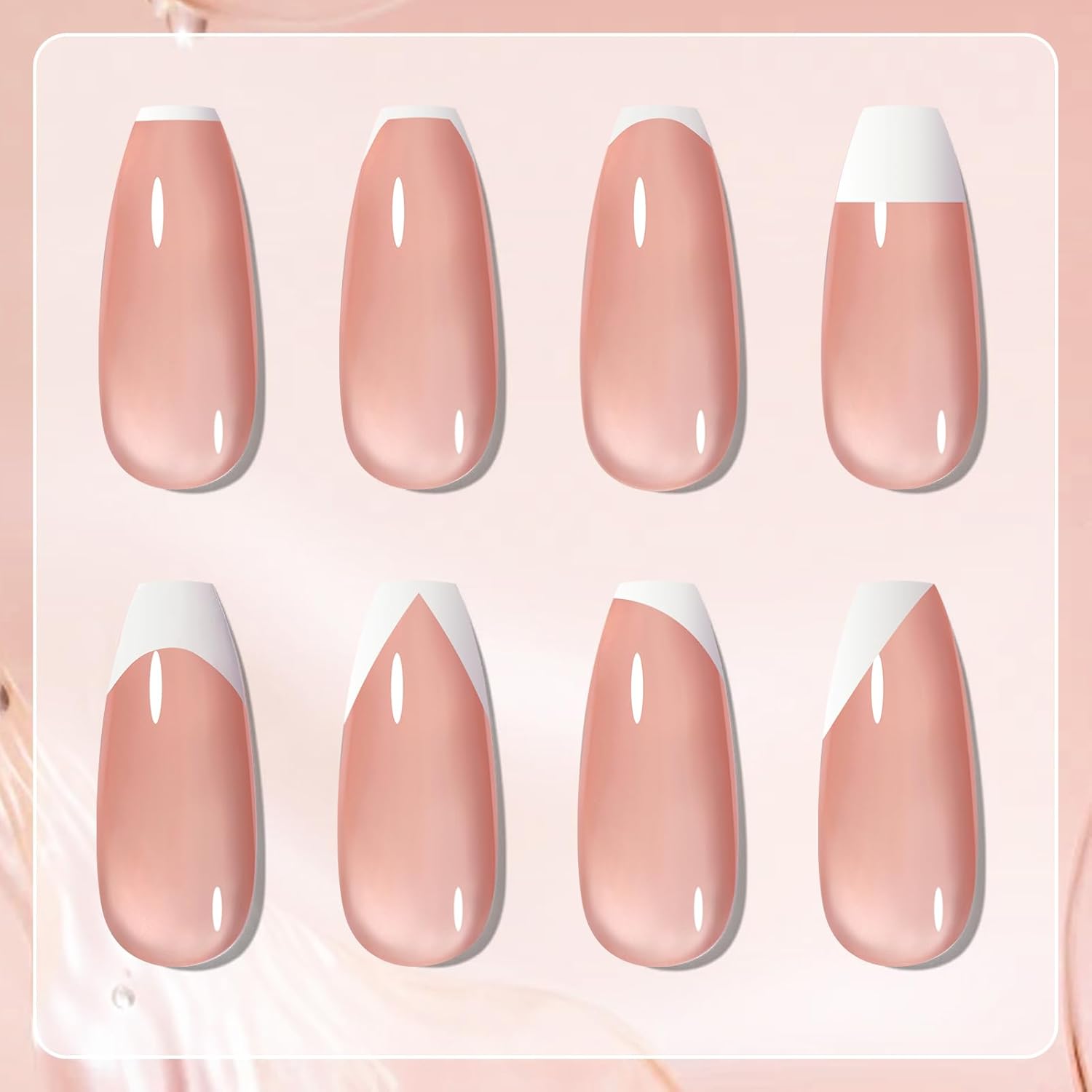 Born Pretty French Manicure Kit, Nail Stamper and 2Pcs Gel Nail Polish, Include Jelly Natural Pink White Colors for French Tip, U V Light Cure-Velvo Beauty