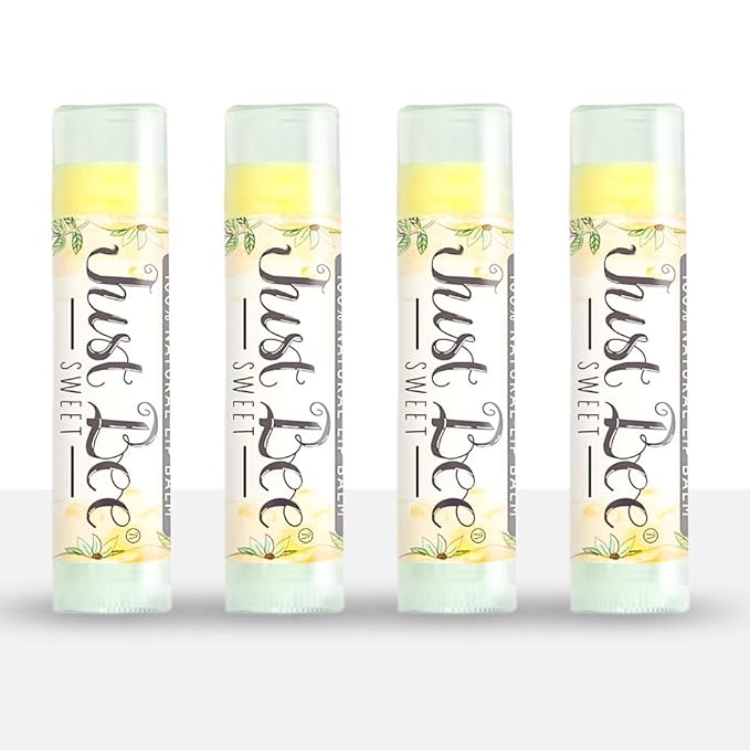 100% Natural Beeswax Lip Balm with Organic Oils (Sweet Honey, 4 pack)-Velvo Beauty