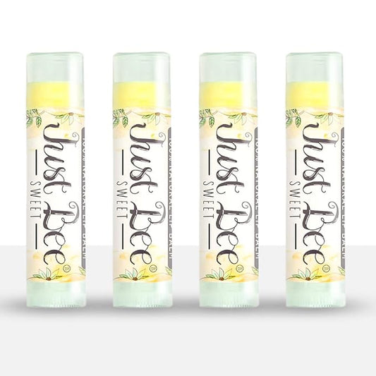100% Natural Beeswax Lip Balm with Organic Oils (Sweet Honey, 4 pack)-Velvo Beauty