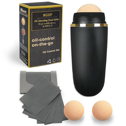 103 PCS Volcanic Roller Oily Skin Oil Control On The Go Volcanic Face Roller Oil Absorbing Volcanic Roller with Oil Blotting Sheet Paper for Oily Skin Care Oil Control Film Tissues (Type2)-Velvo Beauty