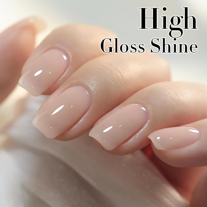 Double Rhythm 0.5Oz Translucent Gel Polish Sheer Neutral Natural Light Milky Same Color Same Bottle 15ML Jelly Gel Polish Art DIY at Home (Nude Beige-A1417)-Velvo Beauty