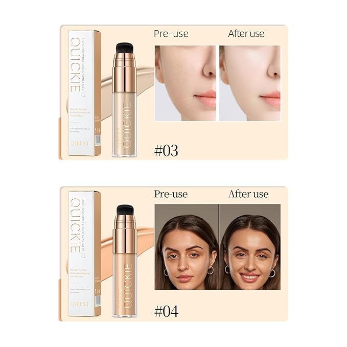 Mattte Liquid Concealer Foundation, Silky Foundation Mist Makeup, Breathable Blendable Lasting Formula, Moisturizing Repairing Makeup Primer, Flawless Coverage for Smooth Creamy Nude Finish (#03)-Velvo Beauty