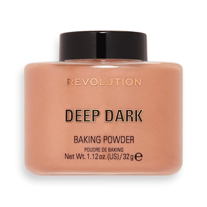 Revolution Beauty, Loose Baking Powder, Makeup Setting Powder, Long Lasting Coverage, Mattifies & Reduces Shine, Deep Dark, 1.13 Oz-Velvo Beauty