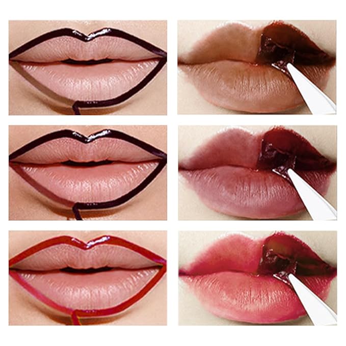 3 Colors Peel Off Lip Liner Stain Kit, Long Wear Matte Lip Tint Stain Set with Tweezer for Women, Waterproof Transfer Proof Highly Pigmented Peel Off Liquid Lipstick for All Skin Types (#3,4,5)-Velvo Beauty
