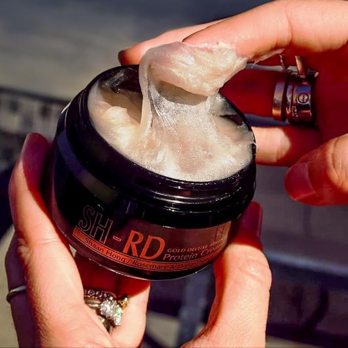SH-RD Protein Cream Gold Deluxe Edition | Deep Conditioner for Dry Damaged Hair | Leave-In Hair Protein w/Rosemary & Gold Leaf | Repair Split Ends, Promote Shine - 2.71oz/80ml-Velvo Beauty