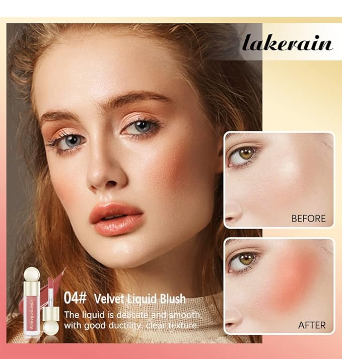 MEICOLY Matte Dewy Liquid Blush,Super Natural Cream Blush Stick for Cheeks,Silky Smooth Soft Pinch Long-Lasting Waterproof and Sweat proof Blush Makeup,Cruelty-Free,04 Joy,Orange Red-Velvo Beauty