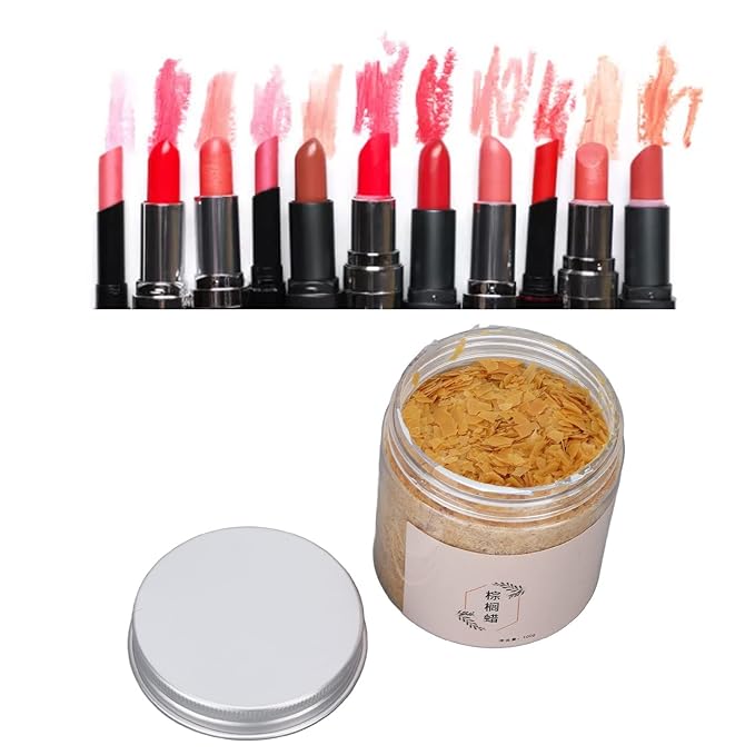 100g Palm Wax Pellets, Carnauba Wax for Lip Balm, Cosmetics DIY Carnauba Wax Material Accessory Lip Balm Making Supplies for Lipstick Lip Balm Making Increase the Melting Point of Lipstick-Velvo Beauty